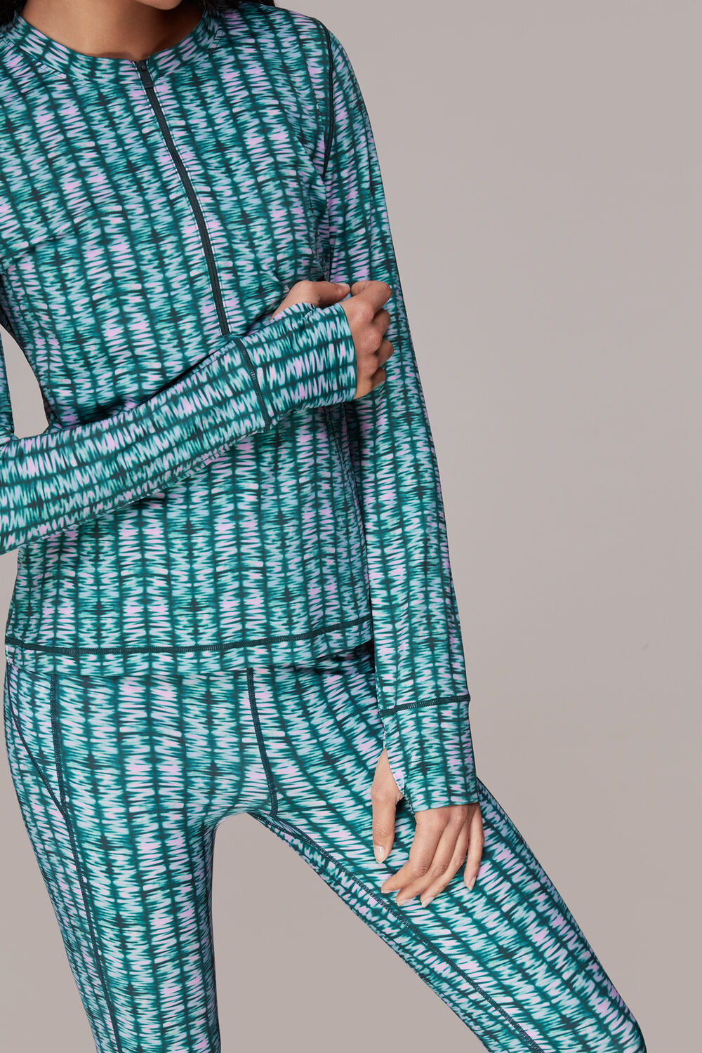 Abstract Wave Zip Sports Top